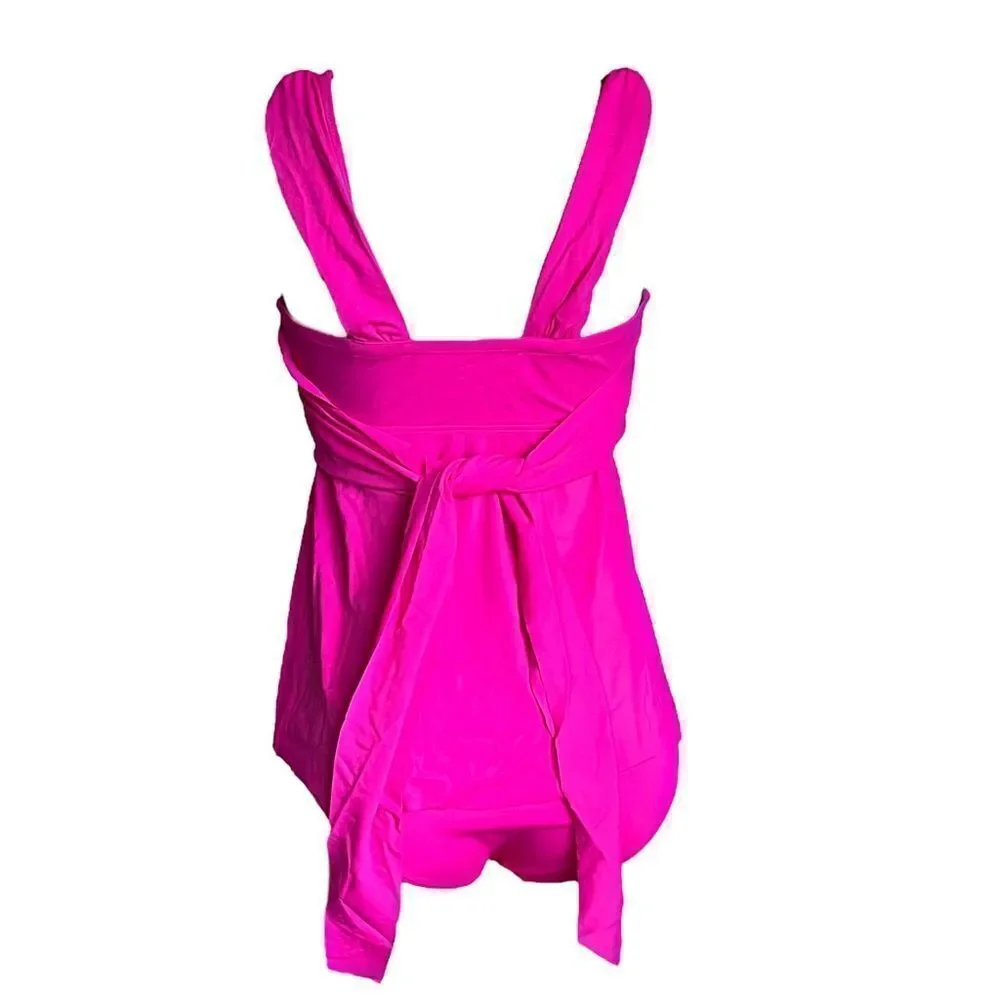 Kim Gravel Wrap Sweetheart Tankini Top and Brief Swimsuits Set